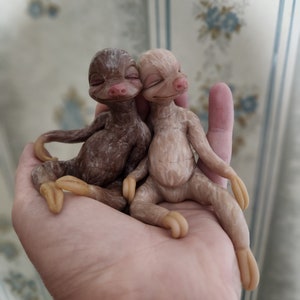 SQUISHY ! Silicone baby sloths, ! realistic sloth babies up for adoption! Price includes painted !Please read description