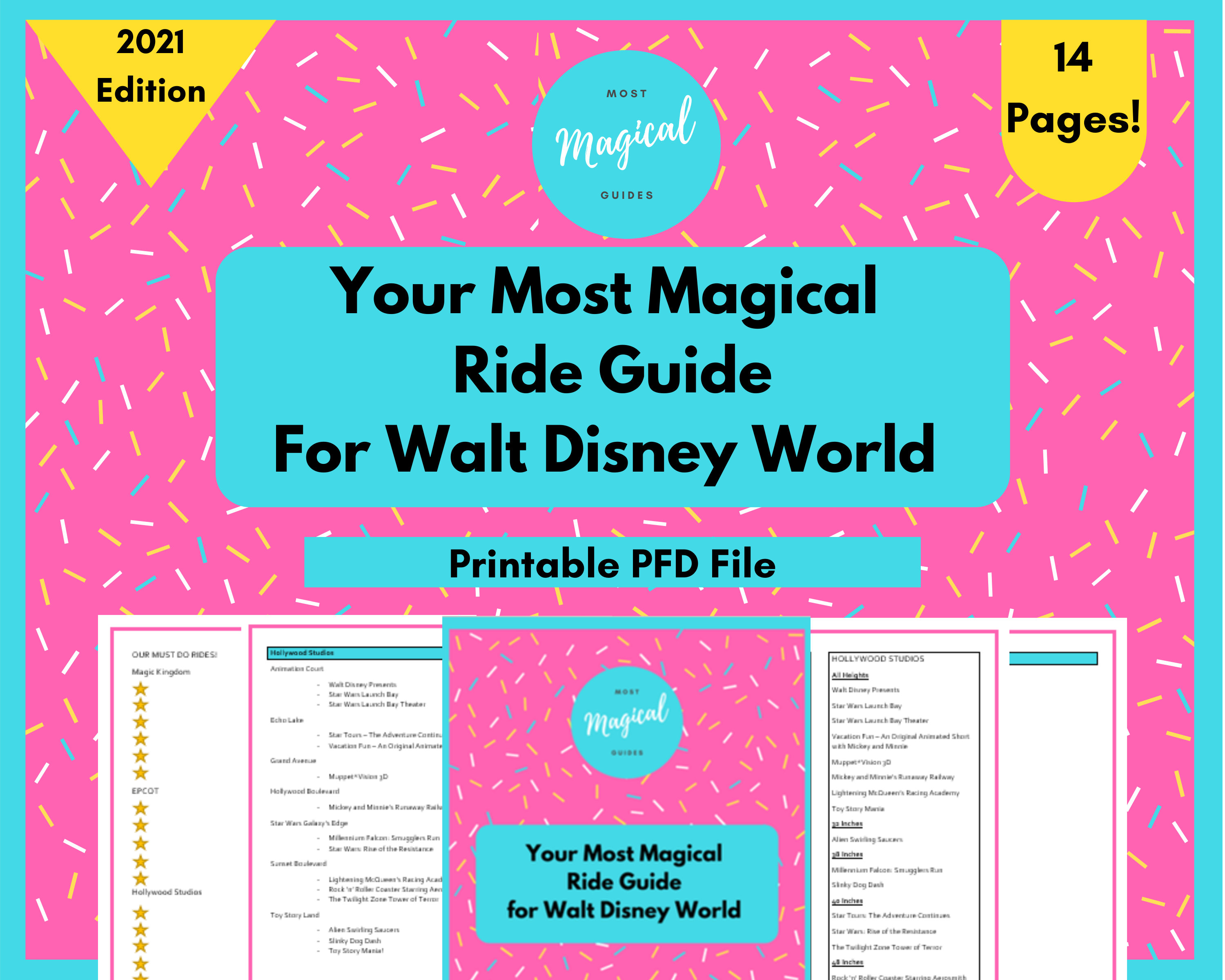Disney World Ride Guide Full List of Rides at Disney World Etsy