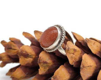 Natural Sunstone Ring, Sterling Silver Rings, Natural Silver Ring, 925 Sterling Silver,Oval Plain Cabochon Natural Sunstone Ring