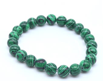 MALACHITE Bracelet Stretch Fit Handmade With Natural Crystal Gemstone Healing Protection Stone | Unisex Gift