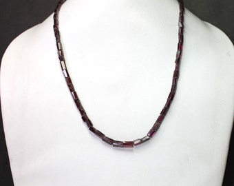 5 Strands Natural Garnet Carved Tube Shape Gemstone Beads 13.5 Inch Strand 3.50X6mm to 3.50X6.50mm