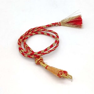 Adjustable Handmade Necklace Thread,Indian Necklace Jewelry Cord With Big Tassel,TasselCord For Jewelry,Tassel Cord With Thread Ball,13 Inch