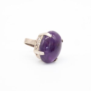 Natural Amethyst Ring, Sterling Silver Engagement Rings, Natural Silver Ring, 925 Sterling Silver, Oval Amethyst Ring, Vintage Jewelry