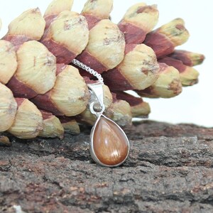 925 Sterling Silver Pear Shape Pendant With Natural Sun Stone Gemstone,Cabochon SunStone|Sterling Silver,Cabochon Pear, 13 X 22 mm Long
