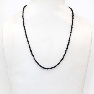 AAA Quality Natural Faceted Black Spinel Gemstone Necklace, Rondelle Black Spinel, Single strand Necklace, 18 Inch long, Valentines Gift