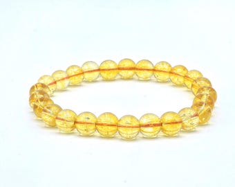 Citrine Bracelet | Handmade Stretch Crystal Gemstone Bracelet | November Birthstone | Prosperity Bracelet | Gift for Her Him