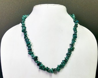 AAA Quality Natural Malachite Chip gemstone necklace  for Women's Jewelry, 6.4mm -9.5mm beaded Necklace