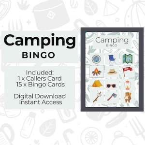 Bingo de camping pour enfants : 15 cartes imprimables - téléchargement numérique - accès instantané - fête de camping, activité