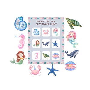 Under the Sea Scavenger Hunt - Party Game - Themed activity - Digital download - Instant Access