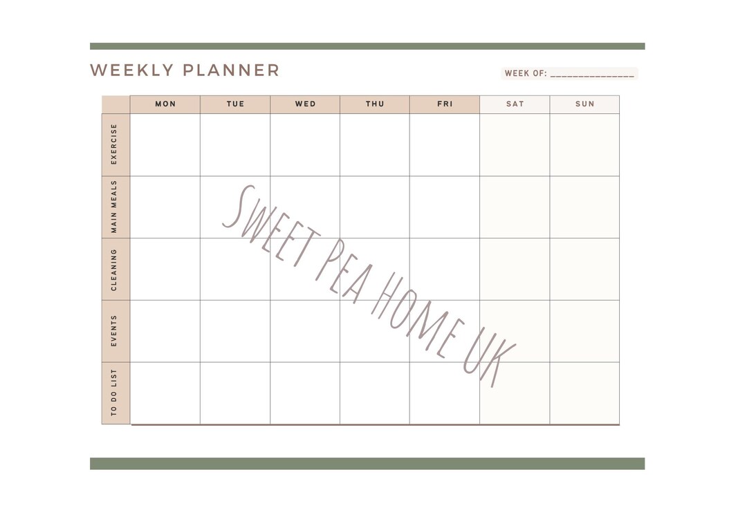 Family Weekly Planner Digital Download - Meal Planning and Life ...