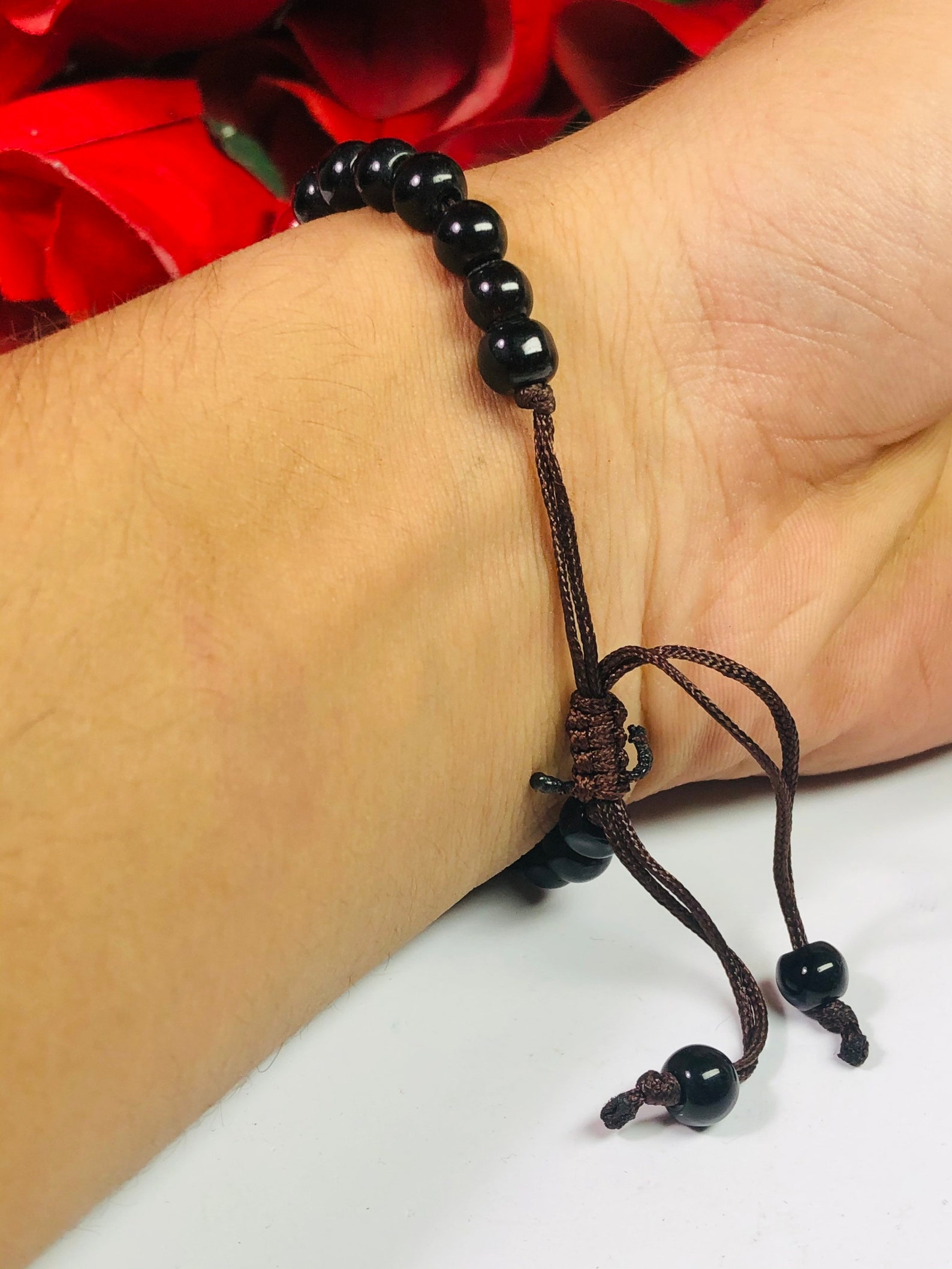 Rotes und braunes Jaspis ArmbandYoga ArmbandSchwarzer Onyx | Etsy