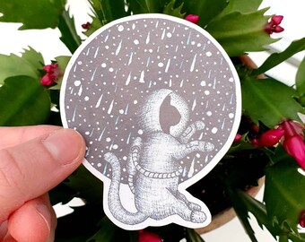 Pack of 4 Space Kitty Stickers, Space Stickers, Space Cat, Space Cat Art, Celestial Cat, Celestial Stickers, Space Art, Cat Stickers, Kitten