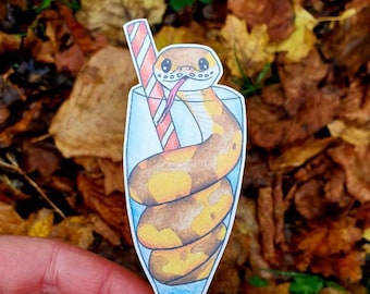 Banana Ball Python Milkshake Stickers (Pack of 4), Royal Python, Decals, Reptile Art, Cute Snake Stickers, Ball Python Lover Gifts, Decor