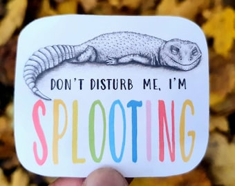 Vinyl Leopard Gecko Don't Disturb Me I'm Splooting Vinyl Sticker, Leopard Gecko Sticker, Leopard Gecko Art, Leopard Gecko Christmas