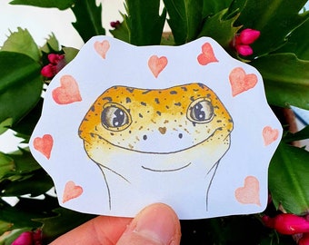 Pack of Four Leopard Gecko Love Stickers, Leopard Gecko Gifts, Leopard Gecko Decor, Leopard Gecko Tank, Reptile Gifts, Reptile Decor
