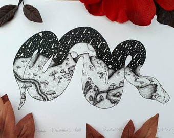 Ball Python Print (Hand Embellished), Ball Python Art, Royal Python, Ball Python Gifts, Reptile Art, Reptile Gifts, Ball Python Decor