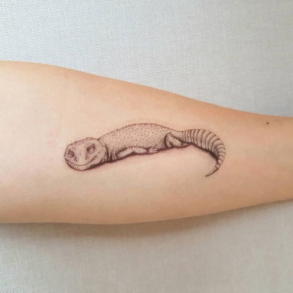 Leopard Gecko Temporary Tattoo,  Leopard Gecko Art, Leopard Gecko Stickers, Gecko Sticker, Leopard Gecko Decor, Lizard Tattoo, Reptile Gifts