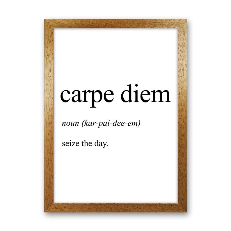 Carpe Diem Definition Art Print by Pixy Paper | Etsy