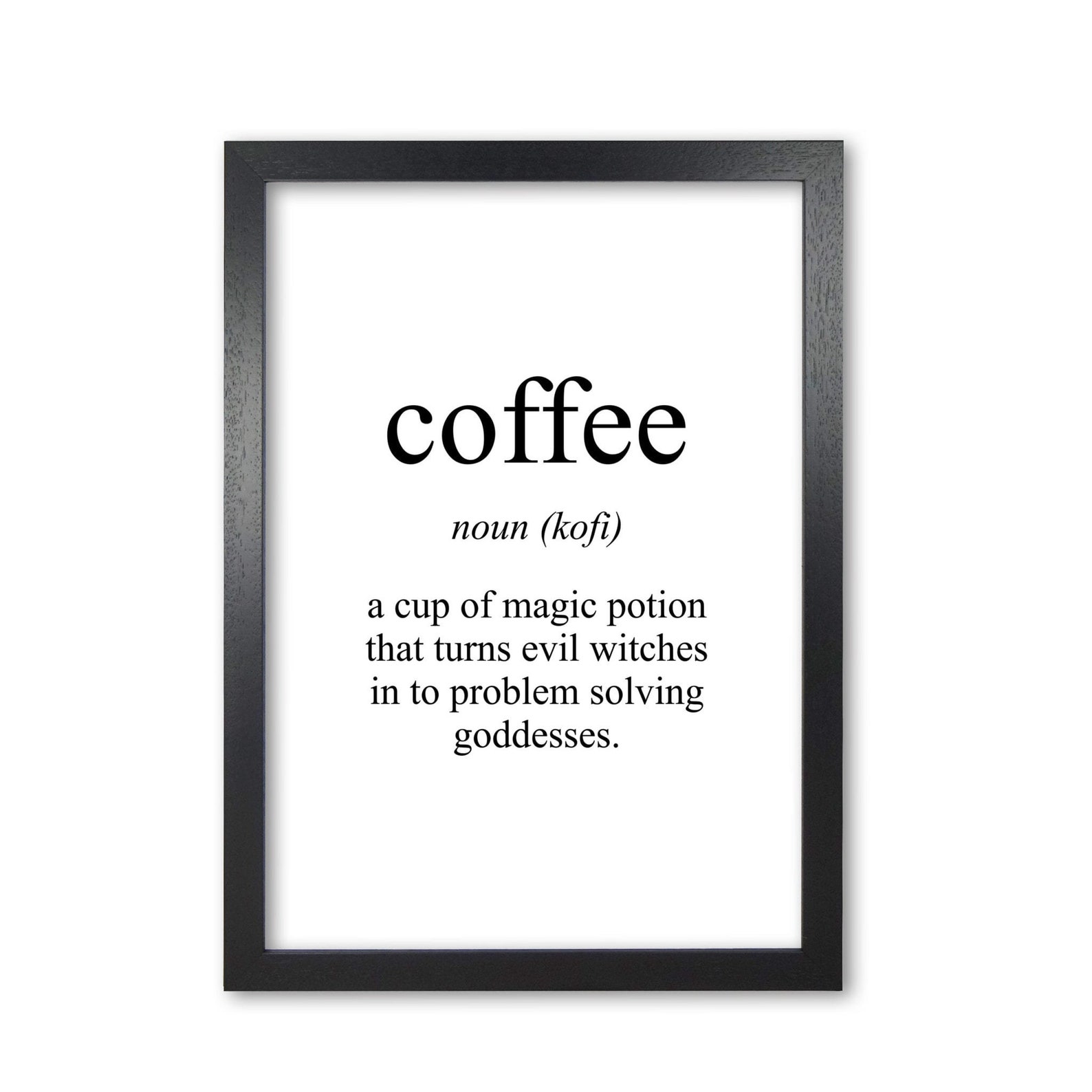 Coffee Framed Typography Wall Art Print Etsy