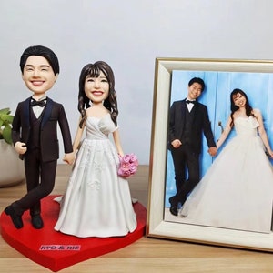 Custom bobblehead couple, personalized couples gift figure, 3D couple portrait doll from photo, anniversary gift, wedding gift for parents