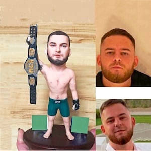 UFC fighter gifts Bobblehead Custom | Custom Dad Father WWE wrestling Figurine Bobble Head | Personalized Sports Figure Cake Topper For Men