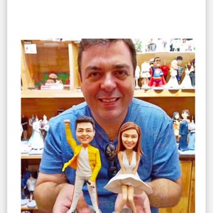 Custom bobblehead couple, personalized couples gift figure, 3D couple portrait doll from photo, anniversary gift, wedding gift for parents