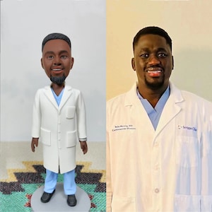 Custom bobblehead doctor, personalized bobble head doctor gift, customized dentist figure cake topper, 3D nurse statue doll from photo