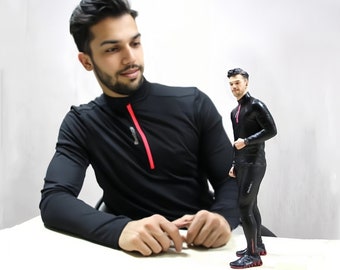 Boyfriend gift figurine custom, personalized cake topper figure for husband, 3D statue doll from photo, customized birthday anniversary gift
