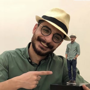 Custom boyfriend gift figurine,  personalized cake topper figure for husband, 3D statue doll from photo, birthday anniversary gifts for men