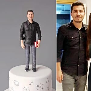 Statuetta personalizzata per cake topper da uomo, ritratto 3D personalizzato da foto, bambola statua personalizzata, regali per lui, compleanno, anniversario