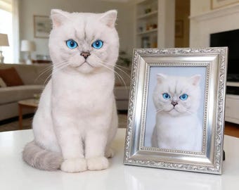 Custom Cat Loss Gift, Needle Felted Cat Memorial Sculpture