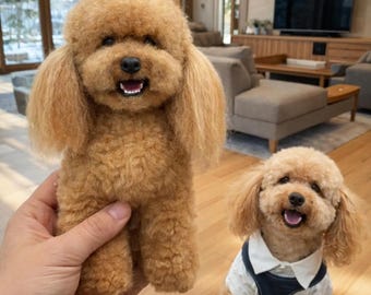 Personalized Needle Felted Pet Sculpture, Custom Dog or Cat Figurine from Your Photo