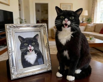 Custom Cat Figurine from Photo, Realistic Needle Felted Cat Art