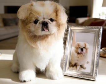 Personalized Wool Dog Sculpture, Custom Dog Portrait for Dog Lovers