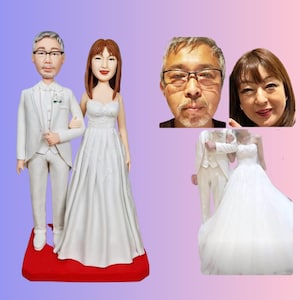 Custom bobblehead couple, personalized couples gift figure, 3D couple portrait doll from photo, anniversary gift, wedding gift for parents