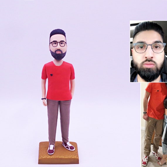 Custom Bobblehead From Photo3d Portrait Keychain Art Doll Etsy