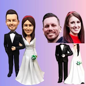 Custom bobblehead couple, personalized couples gift figure, 3D couple portrait doll from photo, anniversary gift, wedding gift for parents