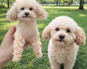 Custom Dog or Cat Felt Sculpture, Realistic Needle Felted Pet Portrait
