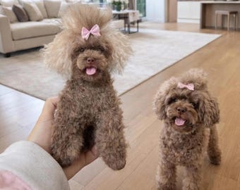 Handmade Needle Felted Pet Replica, Custom Dog or Cat Portrait from Photo