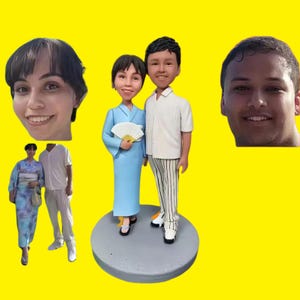 Custom bobblehead couple, personalized couples gift figure, 3D couple portrait doll from photo, anniversary gift, wedding gift for parents