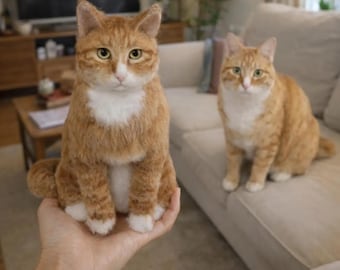 Custom Pet Figurine from Photo, Needle Felted Dog or Cat Sculpture