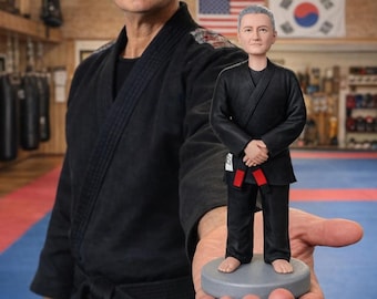 Anpassad karatefigur från foto för kampsportare, boxare, UFC-fighter – Personlig tårtdekorationsfigur som present till taekwondo, MMA, boxning