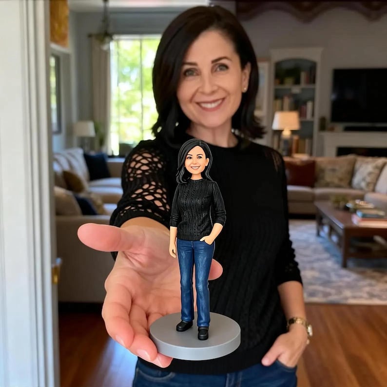 Custom figurine from Photo for Women, girlfriend, Dancer – Personalized Cake Topper Figure Gift for Birthday, Valentine’s or Anniversary image 4