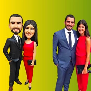Custom bobblehead couple, personalized couples gift figure, 3D couple portrait doll from photo, anniversary gift, wedding gift for parents
