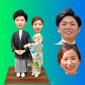 Custom bobblehead couple, personalized couples gift figure, 3D couple portrait doll from photo, anniversary gift, wedding gift for parents