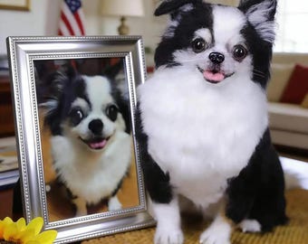 Realistic Needle Felted Dog Replica, Custom Dog Memorial Keepsake from Photo