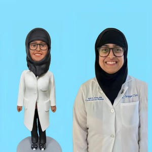 Custom bobblehead doctor, personalized dentist gifts figure cake topper, 3D nurse statue doll from photo, thank you gift doctor graduation