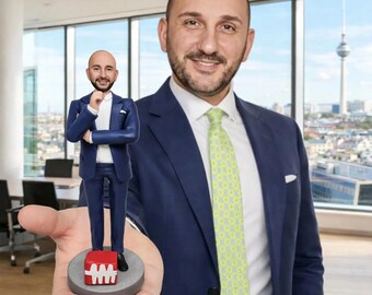 Custom boss gift figurine, Personalized figure cake topper for dad, 3D statue doll from photo, retirement, leaving gift for colleague, men