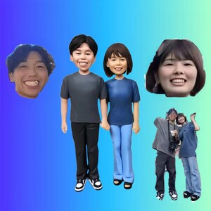 Custom bobblehead couple, personalized couples gift figure, 3D couple portrait doll from photo, anniversary gift, wedding gift for parents