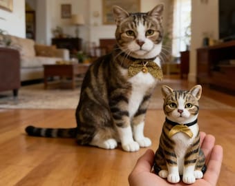 Cat Memorial Gift from Photo, Personalized Cat Statue, Pet Remembrance